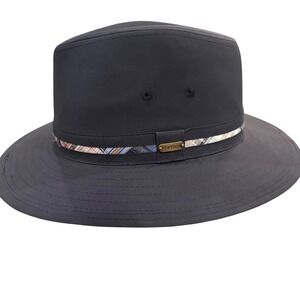 Stetson Men Polyester Wide‎ Brim Outdoor Hat L Rain Fedora Navy
Blue Commuter